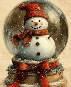 Snow Globe With Vintage Snowman