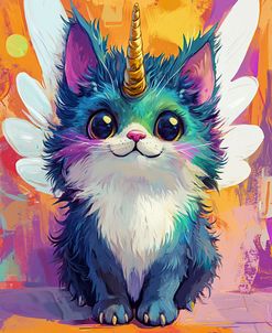 Funny And Colorful Unicorn Cat