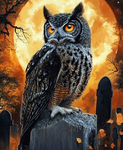Owl On The Tombstone
