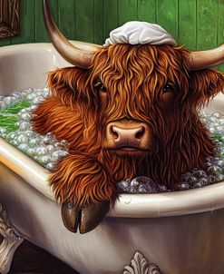 Highland_Cow In The Bubble Bath 1