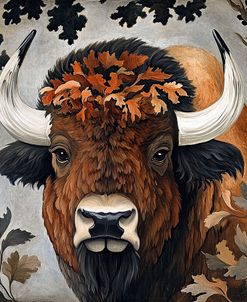 Bison In Autumn Painting