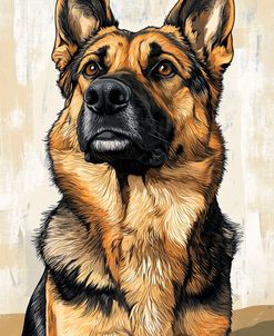 Portrait Of A German Shepherd