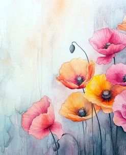 Pink And Yellow Poppies