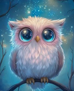 The Pink Owl With Big Blue Eyes