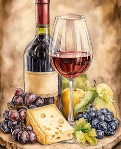 Wine Cheese And Grapes