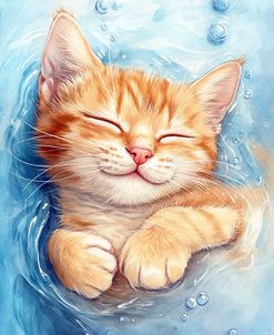 Red Cat Bathing