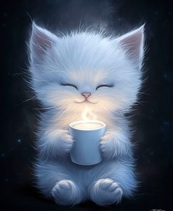 White Kitten And Coffee