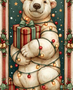 Polar Bear Wrapped In Lights