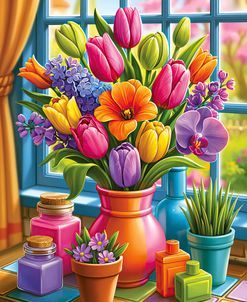 Colorful Compositions 3 – Colorful Tulip Bouquet