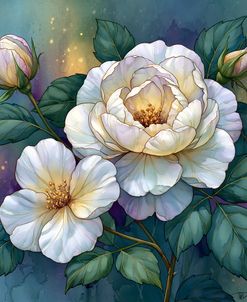 White Rose Blooms