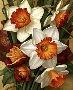 Autumn Roses And Daffodils