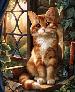 Autumn Window Cat