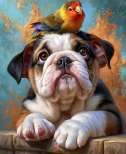 Wild & Whimsical Companions 7 – Bulldog & Lovebird