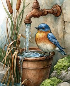 Birdsong At The Garden Fountain