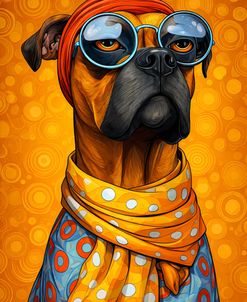 Boxer Dog With Glasses And Turban
