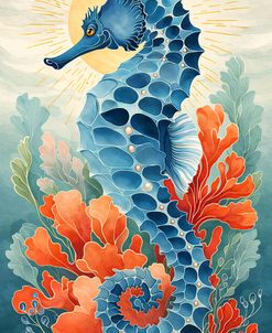 Seahorse Among Corals And Pearls