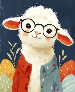 Easter Sheep Among The Colored Eggs