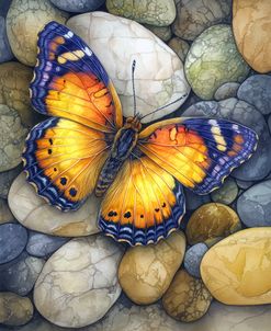 Watercolor Of An American Butterfly