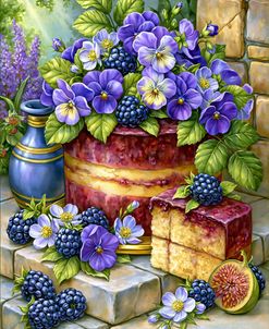 Berry Cake With Pansies And Fig Slice