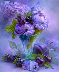 Berry Ice Cream Sundae With Flowers