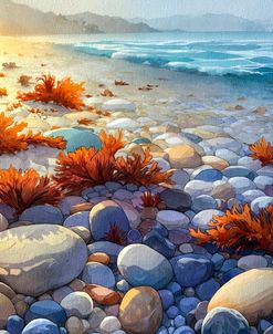 Rocky Beach Coastal Landscape Painting