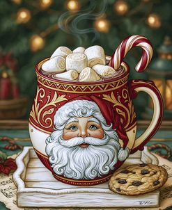 Santa Mug With Hot Cocoa Christmas Scene