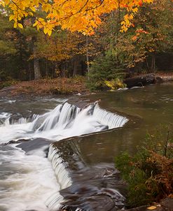 Bond Falls & Orange Leaves, Bruce Crossing, Michigan ’12-color