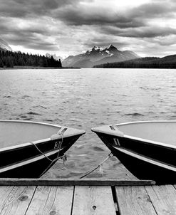 Two Boats At Lake Maligne, Canadian Rockies 06