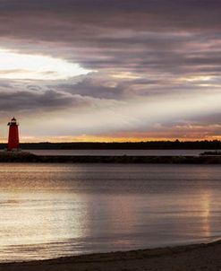 Manistique Lighthouse & Sunbeams #2, Manistique, Michigan ’14 – Color