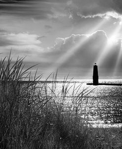 Frankfort Lighthouse and Sunbeams, Frankfort, Michigan ’13-IR