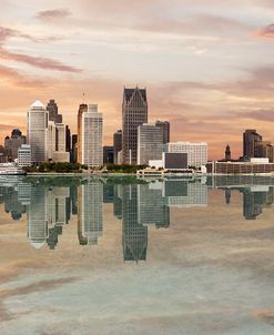Detroit Sunset Panorama, Detroit, Michigan ’07-Color Pan