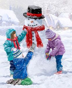 0968 Children Making Snowman