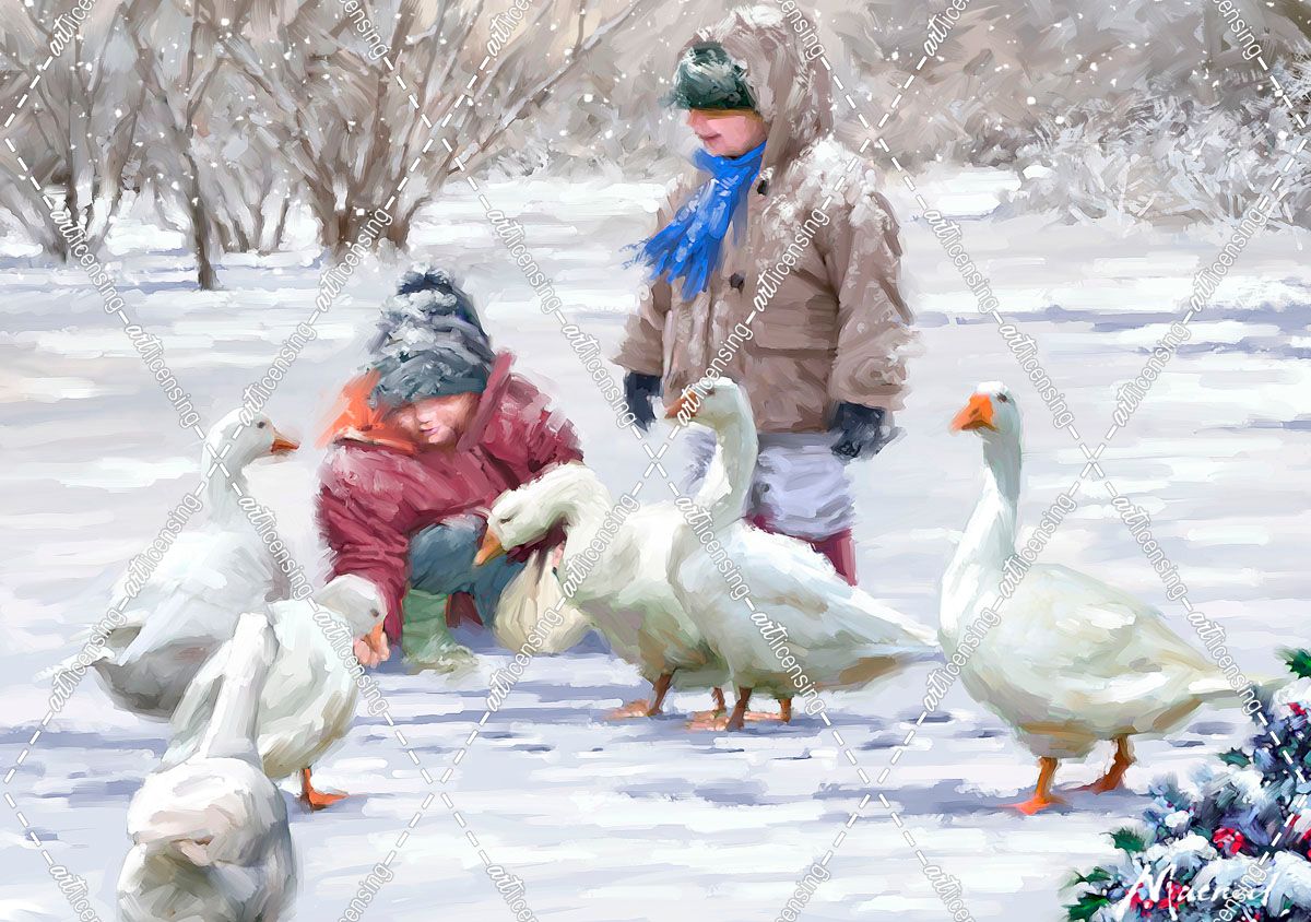 0062 Feeding Geese