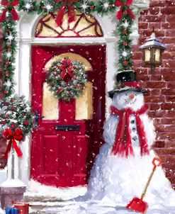 0486 Red Door Snowman
