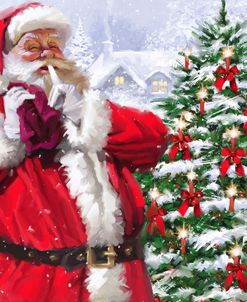1041 Santa With Christmas Village