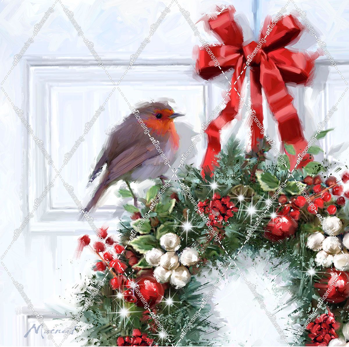 0432 Robin On Wreath