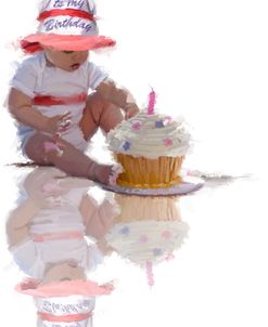 0209 Baby with Birthday Cake