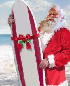 0897 Santa with Surfboard