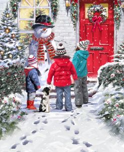 1555 Snowman and Children
