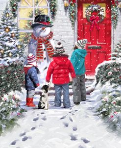 1555 Snowman and Children