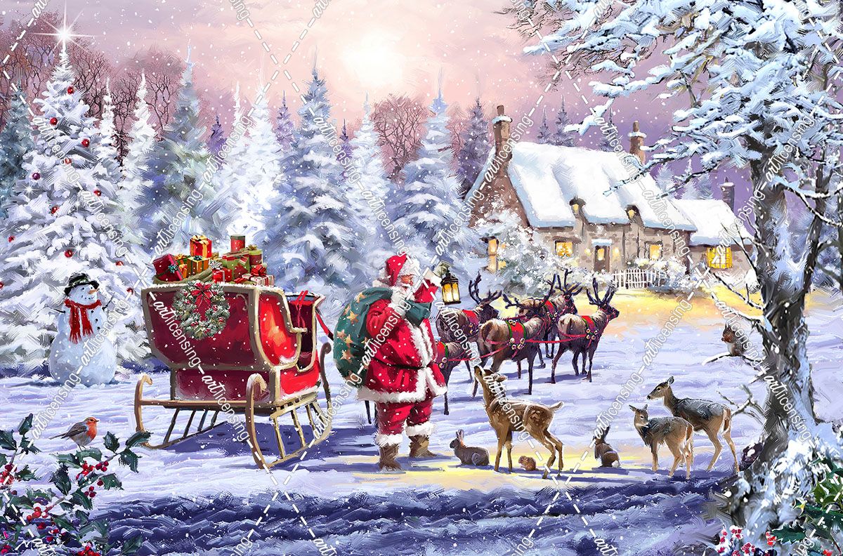 1761 Santa And Animals