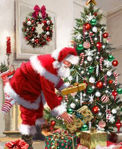 2088 Santa Placing Presents Under The Tree