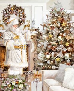 White Santa and Gold Tree