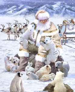 2137 Santa With Snow Animals