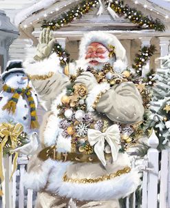 Santa Greeting with Gold