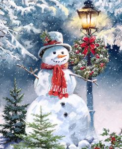 2304 Snowman Under Lampost