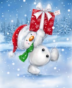 Snowman With Present 1