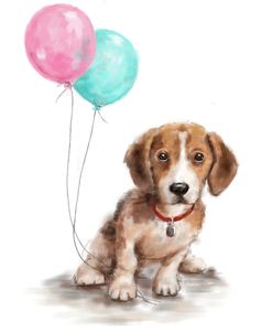 Dog with Balloon 1