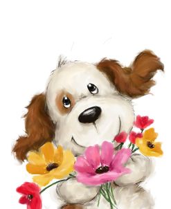 Dog with Flowers 2