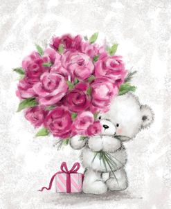 Bear with Pink Roses
